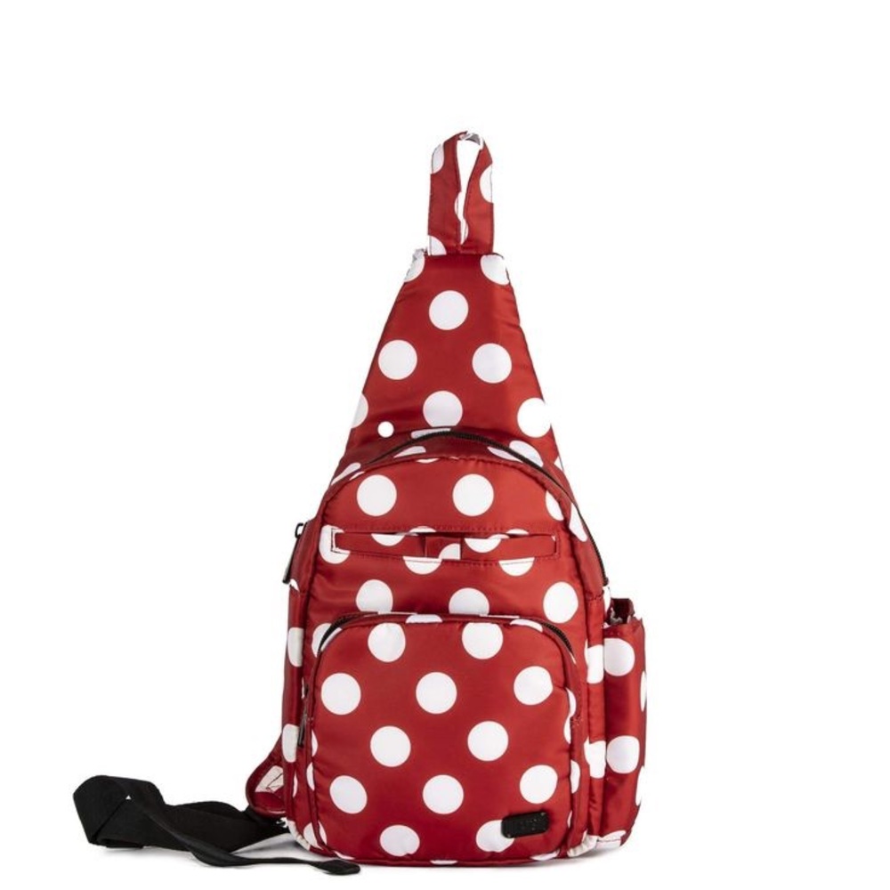 Set Of 2 Disney T-shirt And Lug Archer Sling Shoulder Crossbody Polka Dots Bag - Picture 3 of 10